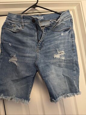 a.n.a Light Blue Distressed Denim Shorts